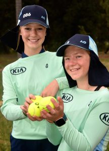 Having a ball at the tennis