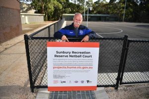 Rejoicing for netball court completion