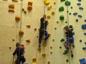 Play centre climbing wall warning