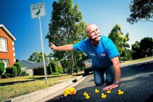 Slow down for ducks on Canterbury Avenue