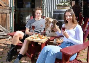 Grape time with pooches and pizza